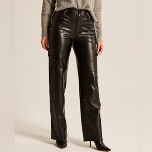 Abercrombie Vegan Leather Cargo Relaxed Pant